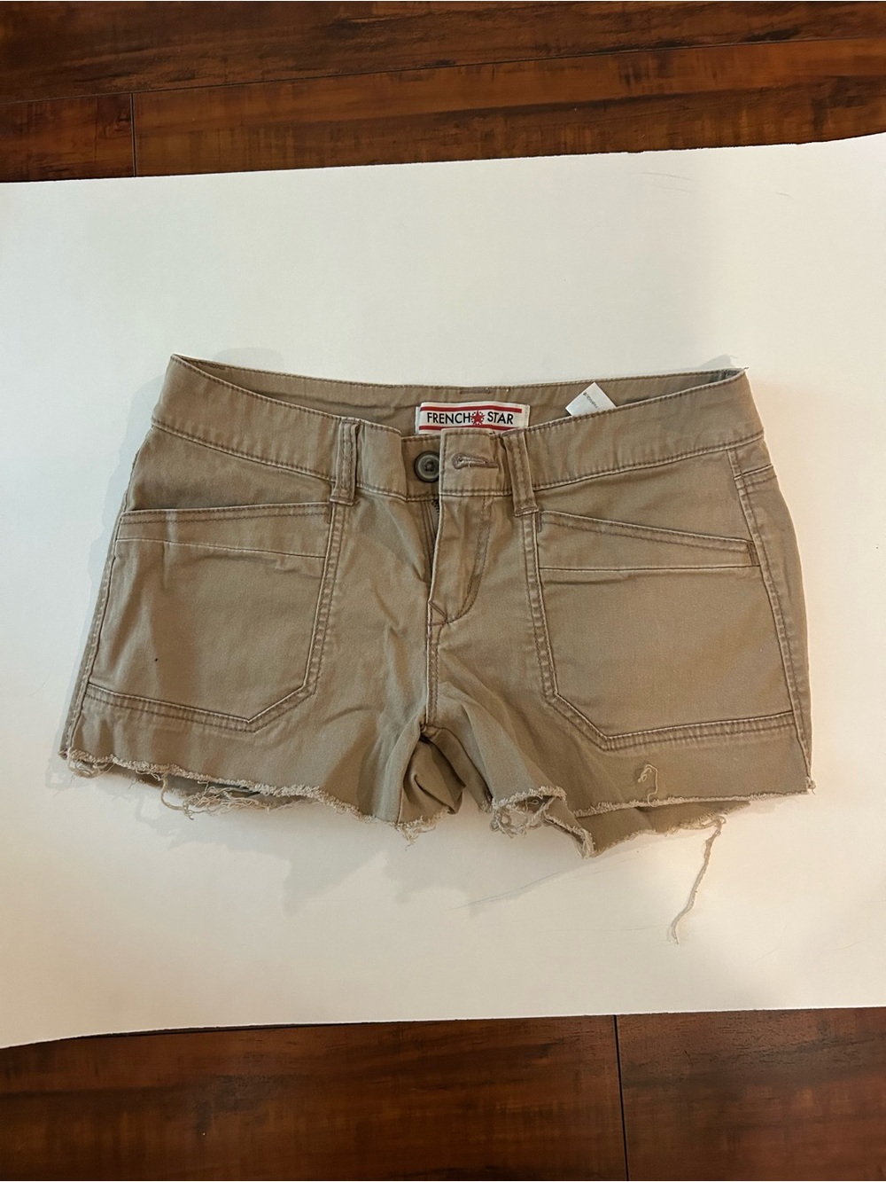 Women's Tan Denim Cutoff Shorts